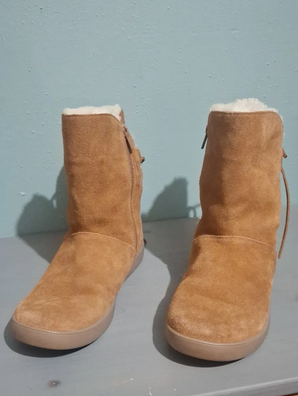Koolaburra Women's Chestnut Suede Shearling-Lined Winter Boots Sz 11